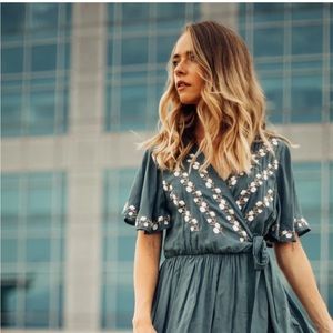 Faux Wrap Floral Maxi Dress